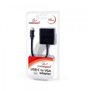 Convertor USB-C la VGA , Gembird, negru